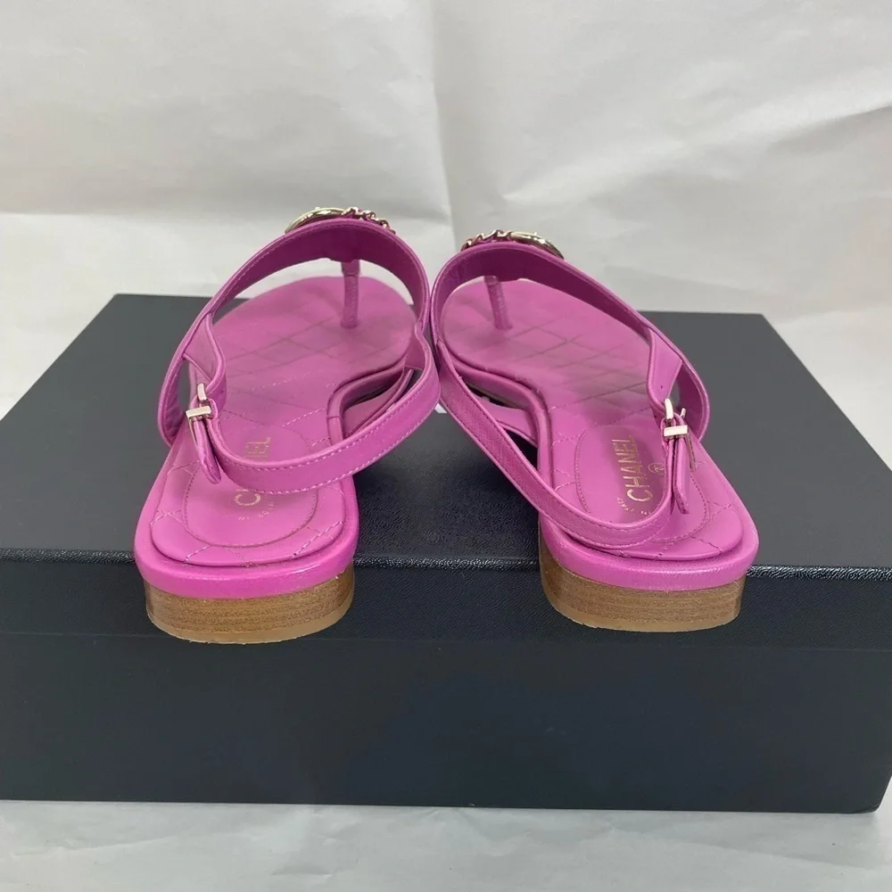 Chanel 21C Lambskin CC Crystal Sandals